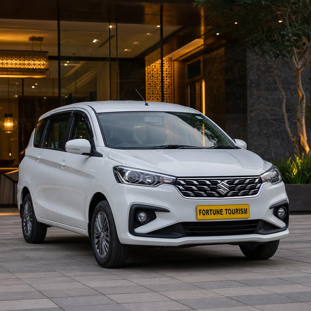 Maruti Ertiga MUV at Bengaluru hotel entrance