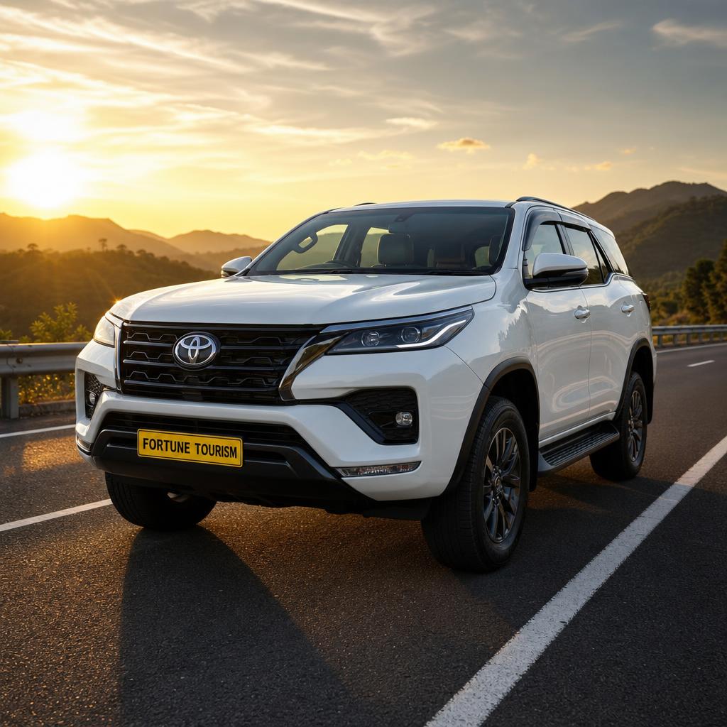 Toyota Fortuner SUV on Karnataka highway