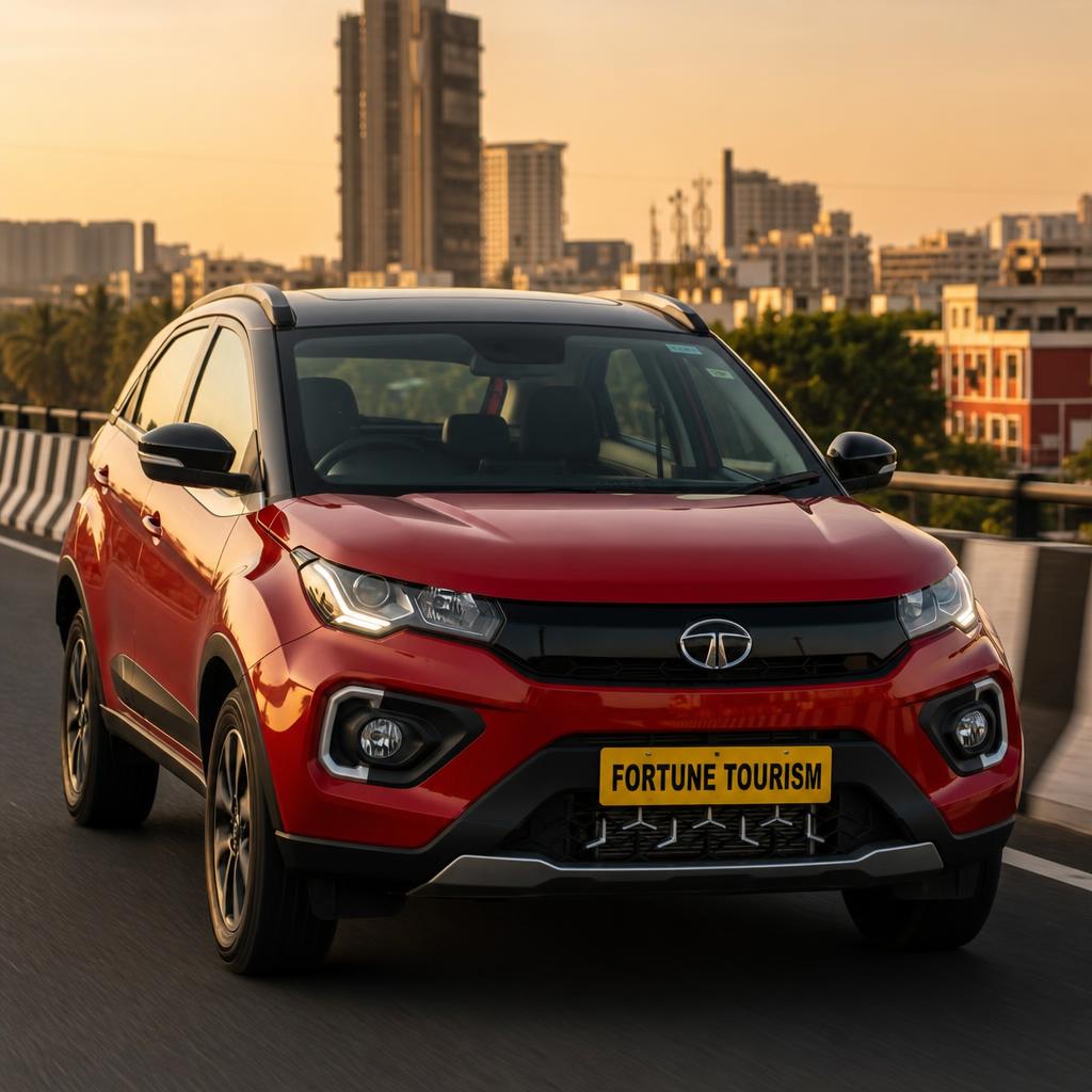 Tata Nexon compact SUV on Bengaluru flyover